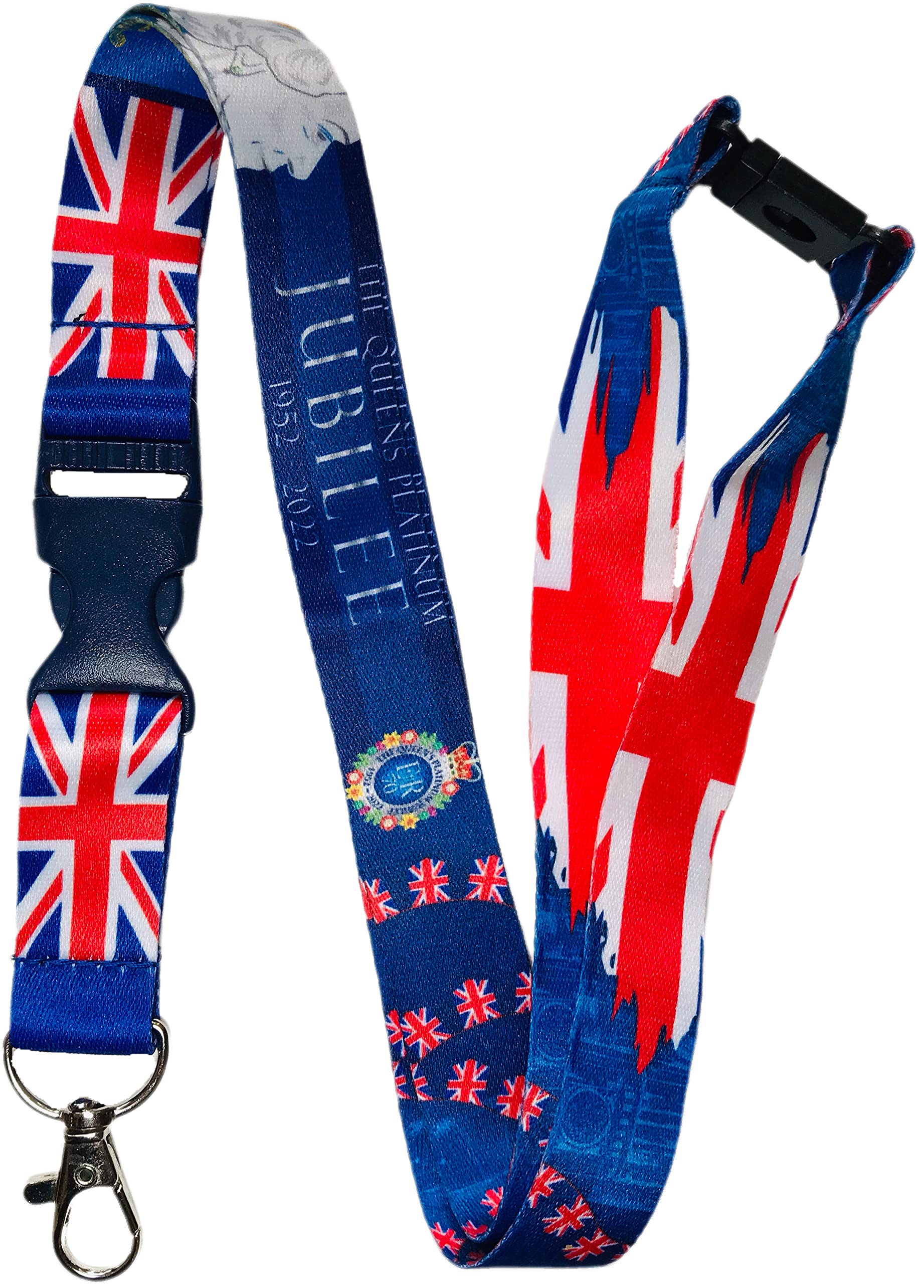 PAC Supplies Global The Queens Platinum Jubilee 1952-2022 Collectors Edition Neck Lanyard With Safety Breakaway