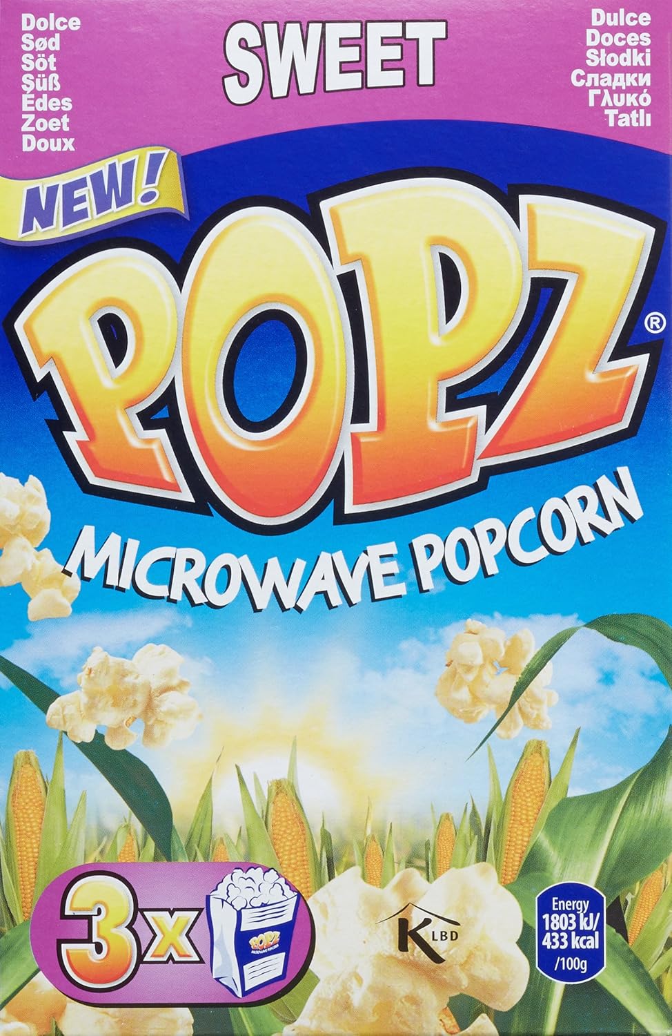 Popz Mikrowellen Popcorn Süß, 6er Pack (6 x 270 g) Amazon.de