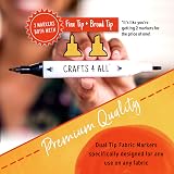 Crafts 4 ALL Fabric Markers for Clothes Pack of 2 Dual Tip No Fade Permanent view 2