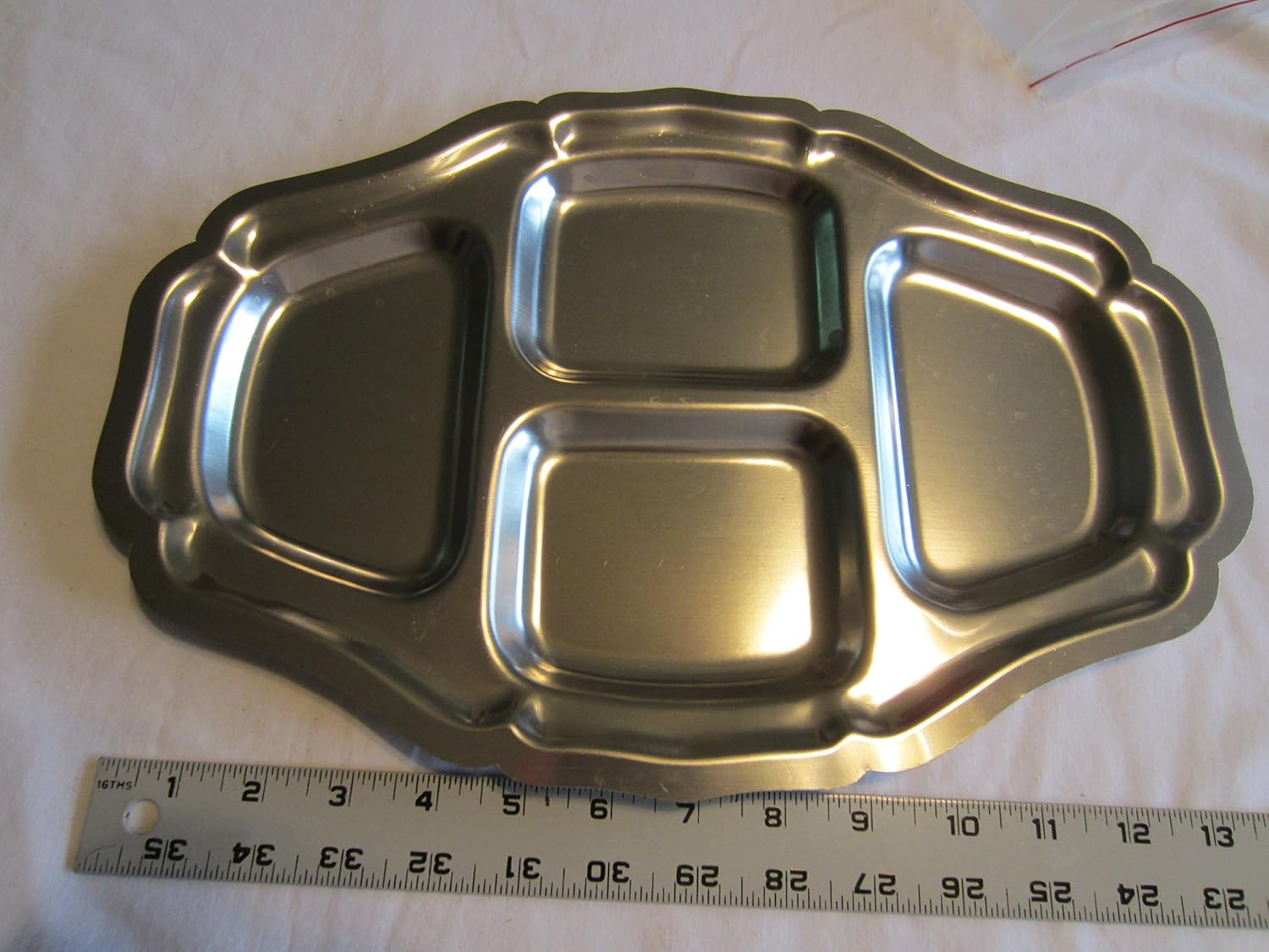 Vintage Stainless Steel Serving Platter Tray 1945's 14 1/2
