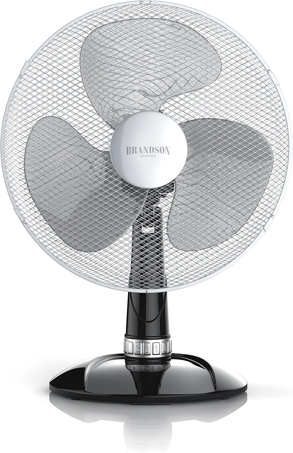 Brandson - Tischventilator 30cm - Tisch Ventilator mit 3-Leistungsstufen - Schreibtischventilator oszillierend - klein und leise - 40W - Neigungswinkel ca. 30