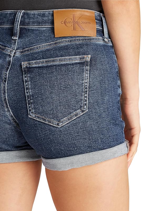 Short en Jean Femme Mid Rise, Bleu (Denim Dark), 29W