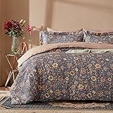 Cupocupa King Duvet Cover Set - 3pc Paisley Bedding - Vintage Boho Cottagecore Floral Print, Soft Microfiber Botanical Quilt Cover with Pillowcases (King, 104"x90")