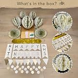 Itsy Bitsy Party Co Premium Reusable Birthday Decorations White Gold view 7
