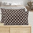 Elegant Comfort Pattern Printed Pillowcases 2-Piece Set Egyptian Quality Microfiber 1500 Thread Count - Classic Design Soft and Smooth Weave, Wrinkle Resistant, Bloomingdale Queen Pillowcase, Brown