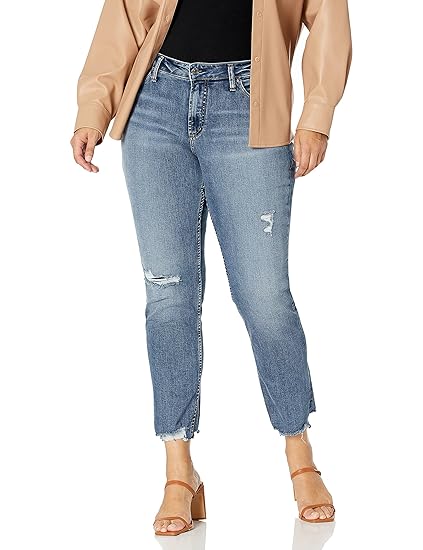 silver boyfriend mid rise slim leg jeans