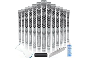 CHAMPKEY Half Cord Golf Grips 13 Pack with Golf Grip Kit - All Weather Performance Golf Club Grips - High Traction and Feedback Golf Grips for Men