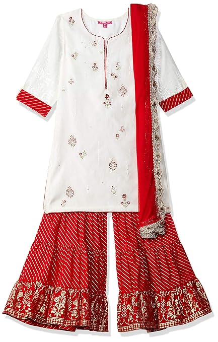 Girls' Straight Regular Fit Salwar Suit Set