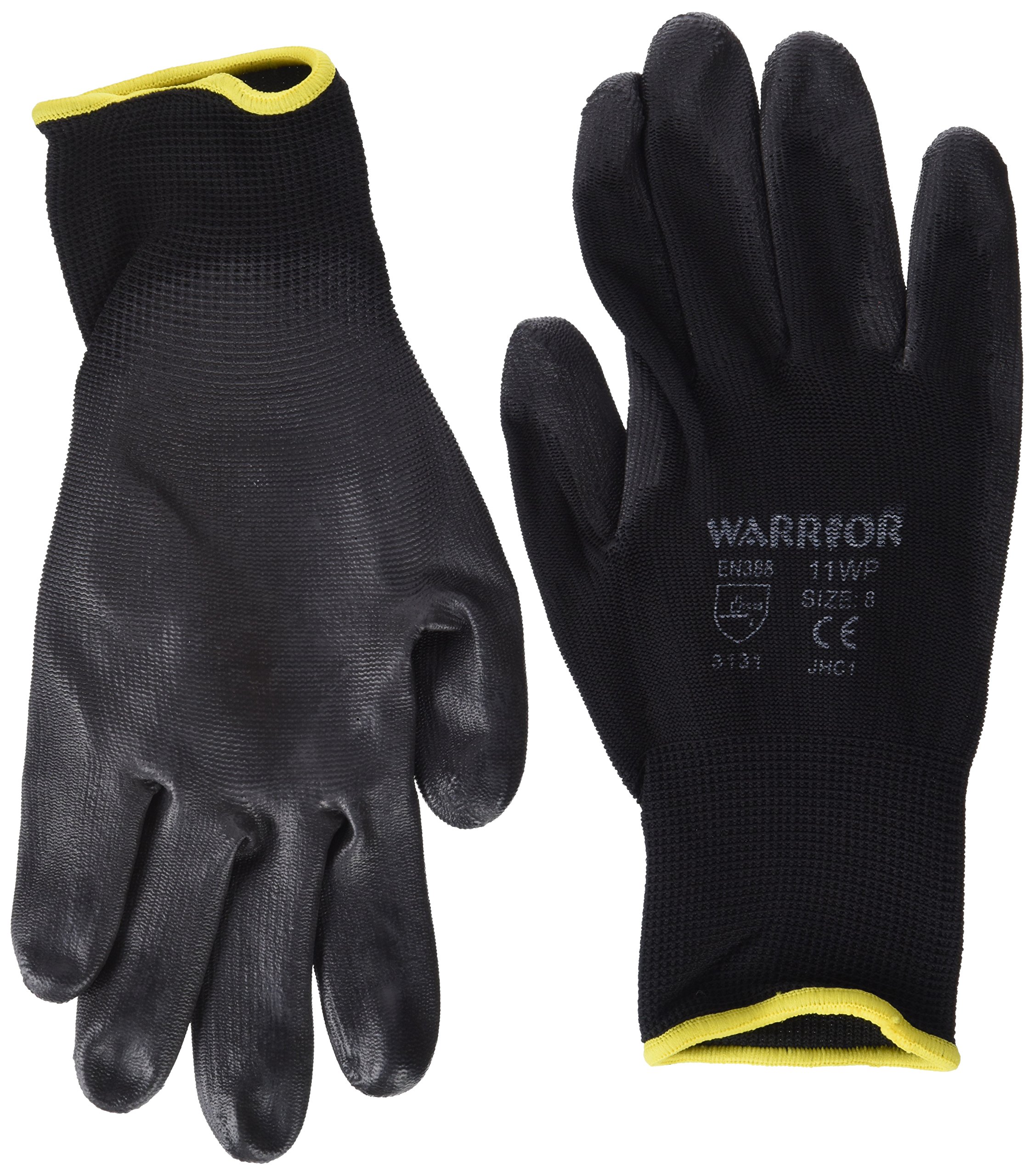 Warrior Work Gloves, NB8/M (Size 8/Medium) Black- Set of 12
