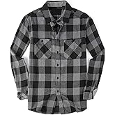 Esabel.C Mens Flannel Shirt Regular Fit Long Sleeve,Casual Button Down Plaid Flannel Shirt for Men