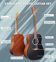 Vangoa Acoustic Guitar Beginners Set, 41 In Full