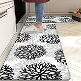 Kitchen Mats Set of 2 Cushioned Anti Fatigue Kitchen Rugs Non Slip Waterproof Kitchen Runner Memory Foam Kitchen Floor Mat Comfort Standing Mat for Sink,Office,Laundry