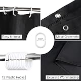 WELTRXE Shower Curtain 180x180cm Mould Proof Mildew Resistant Black view 5