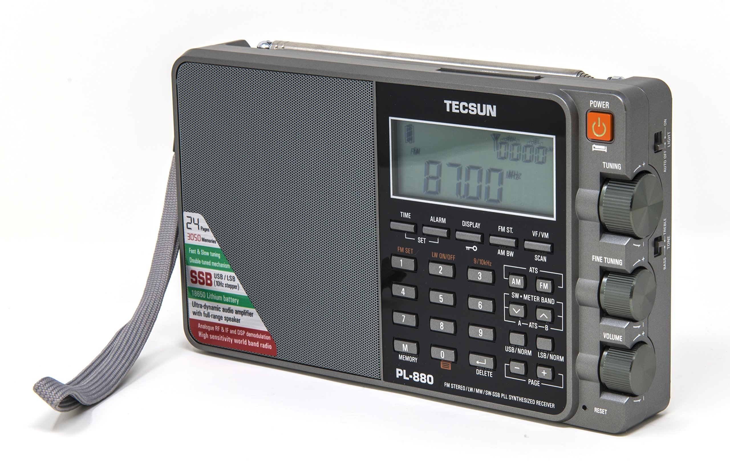 Tecsun PL880 Portable Digital PLL Dual Conversion AM/FM, Longwave