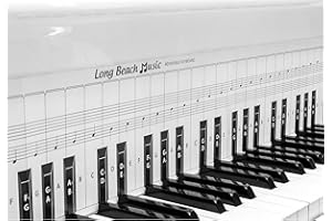 LONG BEACH MUSIC Practice Keyboard & Note Chart for Behind the Piano Keys