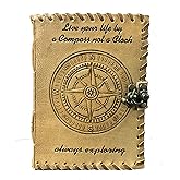 Compass Journal, Compass Emboss Leather Journal, 240 Pages Handmade Paper Journal, Leather Notebook, Leather Sketchbook, Leather Journal for Men, Leather Journal for Women