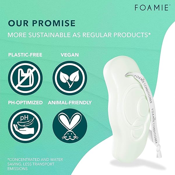 FOAMIE SOLID CONDITIONER FOR DRY HAIR WITH ALOE VERA THAT INTENSIVELY MOISTURISES HAIR, 100% VEGAN, PLASTIC AND SULPHATE-FREE 80G