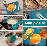 Linda's Essentials Silicone Trivets 2 Pack 30x23cm Teal Heat Resistant view 6