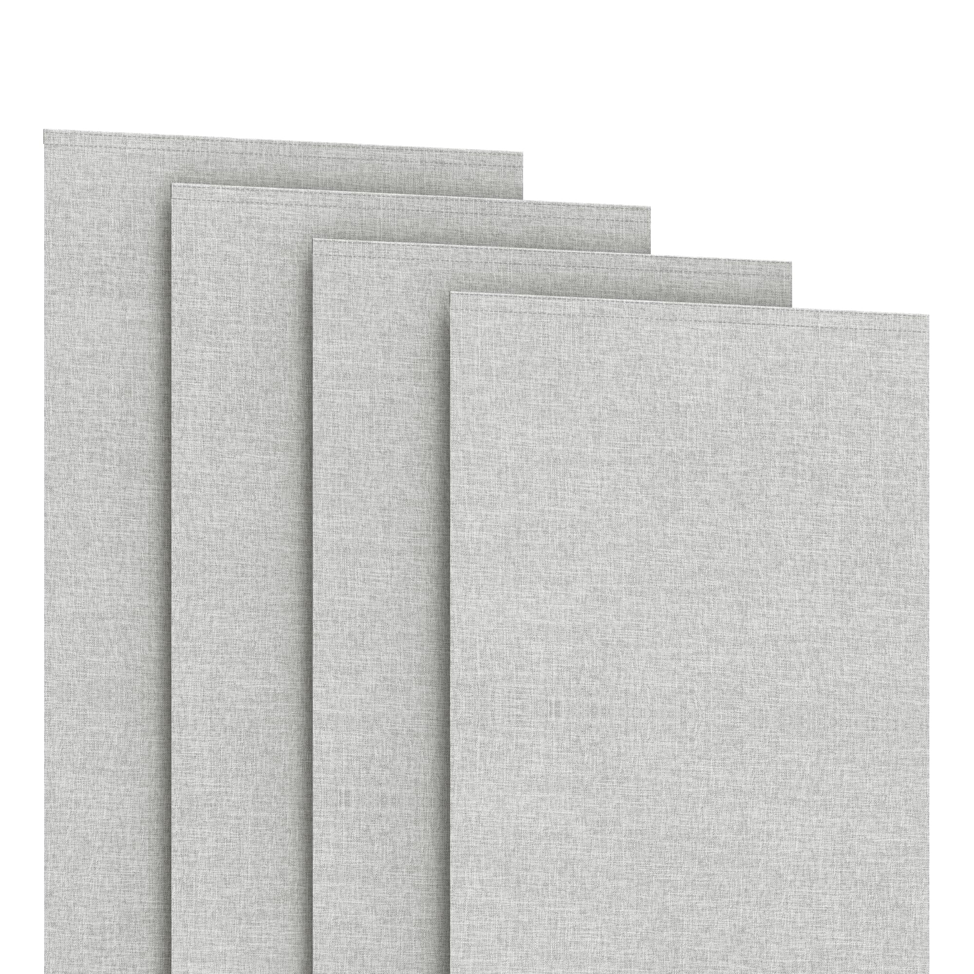 Photo 1 of 4-Panel Replacement Fabric for Sliding Panel Track Blinds – 23" W x 96" L – Fabric Only – Pre-Attached Hook & Loop Fasteners – Trimmable, No Bottom Rail Included, Room Darkening - Natural