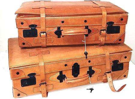 vintage hard leather suitcase