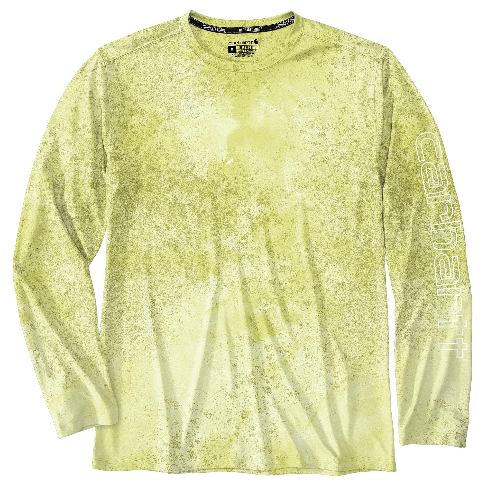 Carhartt Men’s Force Sun Defender Lightweight Long-Sleeve Print T-Shirt, Citrus Watercolor Camo, Large/Tall