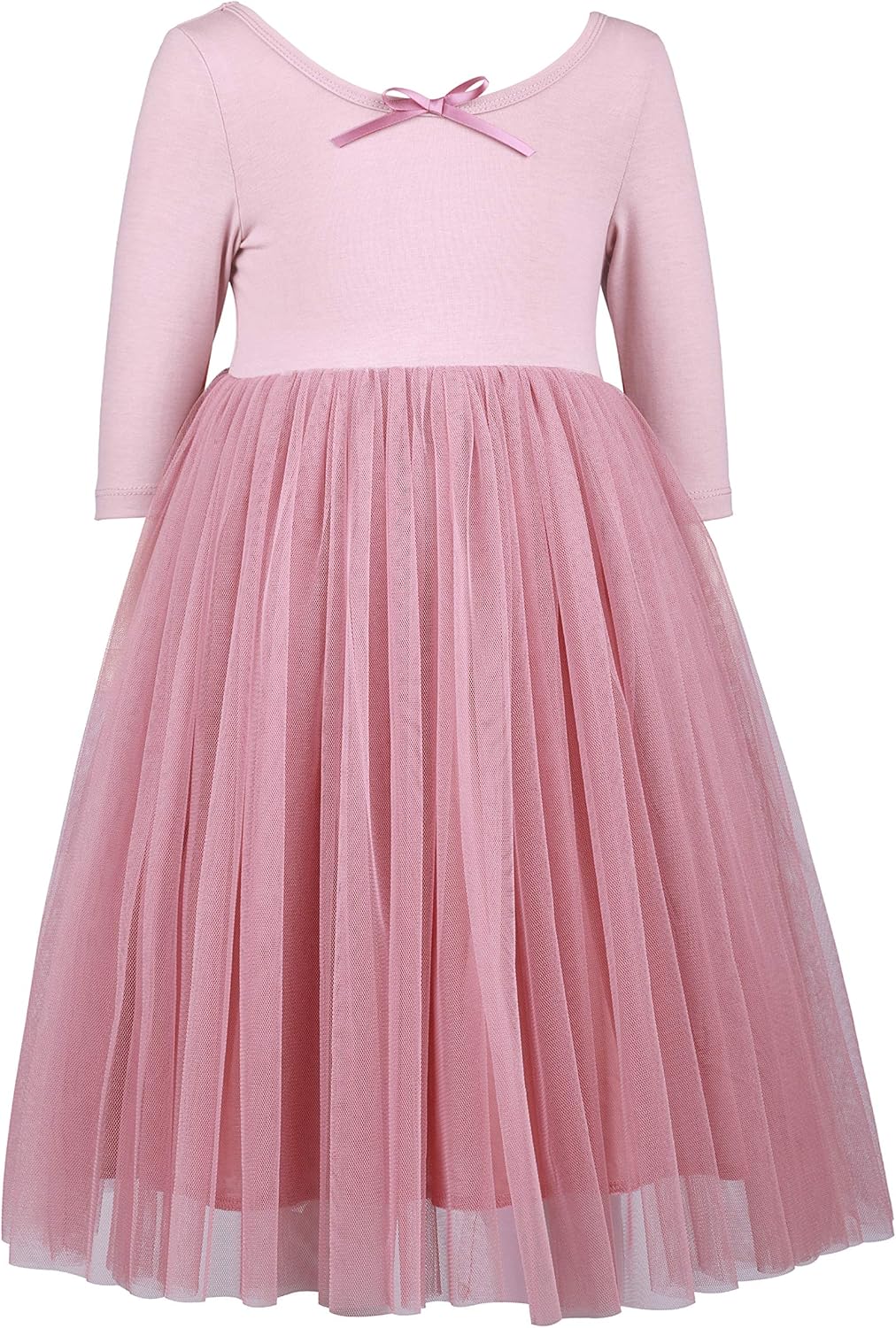 Flofallzique Long Sleeves Dress for Little Girls Cotton