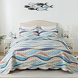 HoneiLife King Quilt Bedding Set - 3 Pieces Beach