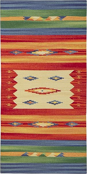 Amazon.de: Jute & Co Kelim Teppich aus hochwertigem Baumwolle