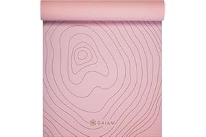Gaiam Yoga Mat - Premium 6mm Print Extra Thick Non Slip Exercise & Fitness Mat for All Types of Yoga, Pilates & Floor Workouts (68"L x 24"W x 6mm Thick)