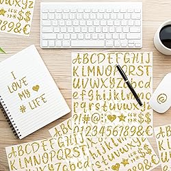 1215 PCS Gold Letter Stickers Glitter Alphabet