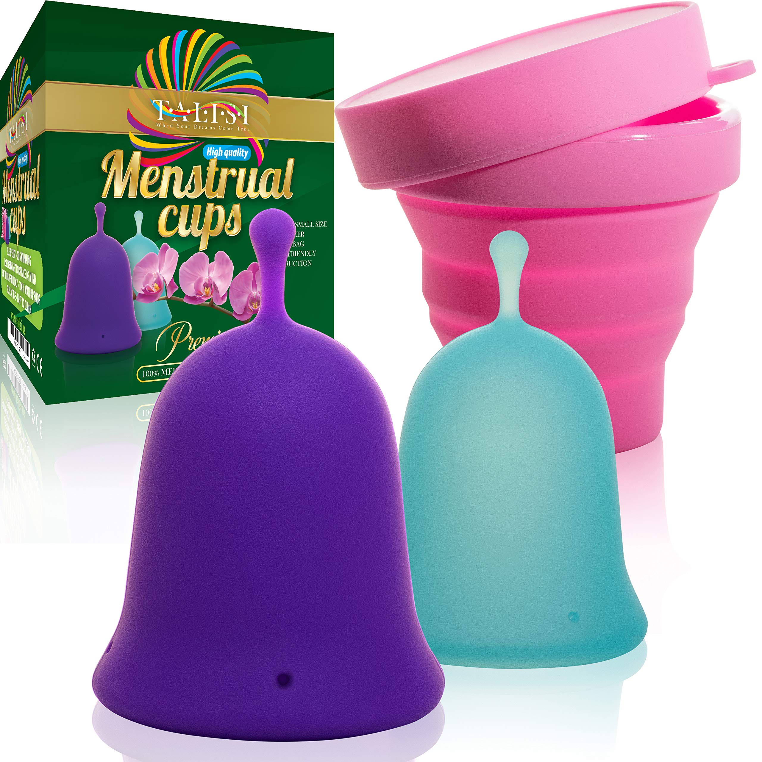 Buy Talisi Reusable Menstrual Cups with Collapsible Silicone Foldable