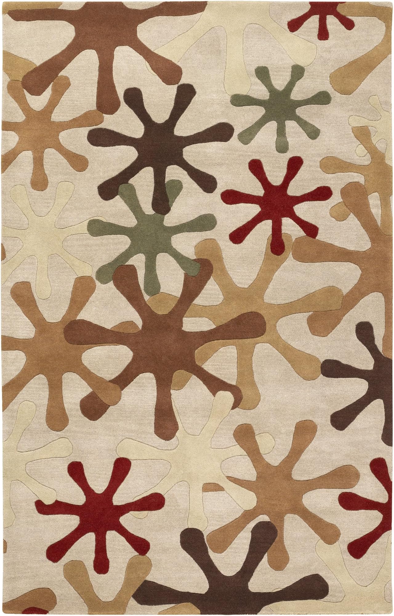 Surya Athena ATH-5019 Contemporary Hand Tufted 100% Wool Taupe 5' x 8' Geometric Area Rug