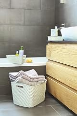 Curver My Style Rattan Effect Storage Baskets Set of 2 28 L Off White view 4