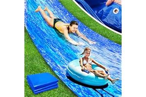 UCandy 33 x 10 Ft Lawn Water Slide- Heavy Duty Water Slide Tarp- Waterproof Summer Large Slip Waterslides for Backyard Outdoor Lawn Summer Party Water Games