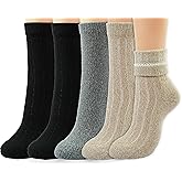 BomKinta Crew Boot Socks for Women - Cozy Warm Winter Socks - Comfy Soft Christmas Sleeping Sock Gifts Size 5-10