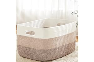 Artfeel Blanket Basket,Rectangle Woven Baskets for Storage,30L Laundry Basket for Decorative Nursery Blanket,Toys,Dirty Clothes and Magazine in Shelves,Baby Room,and Living Room