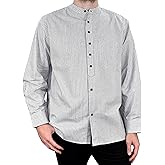 Lee Valley, Ireland Mens Vintage Style Grandfather Shirt Cotton