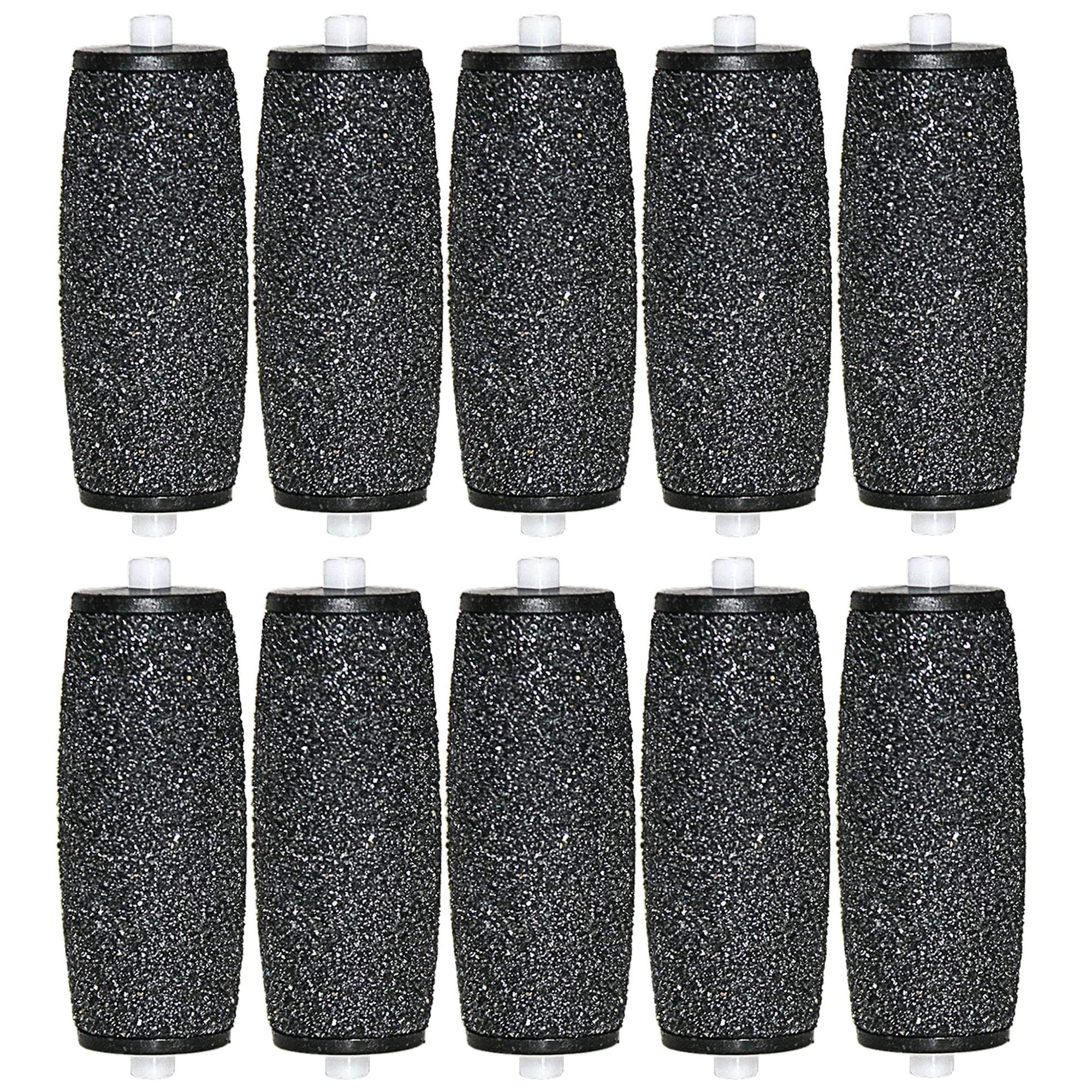 Hsthe Sea 10 Pack Extra Coarse Mineral Replacement Rollers Smooth Pedi Replacement Roller Head Refills for Smooth Callus Remover Refill Rollers, Blue