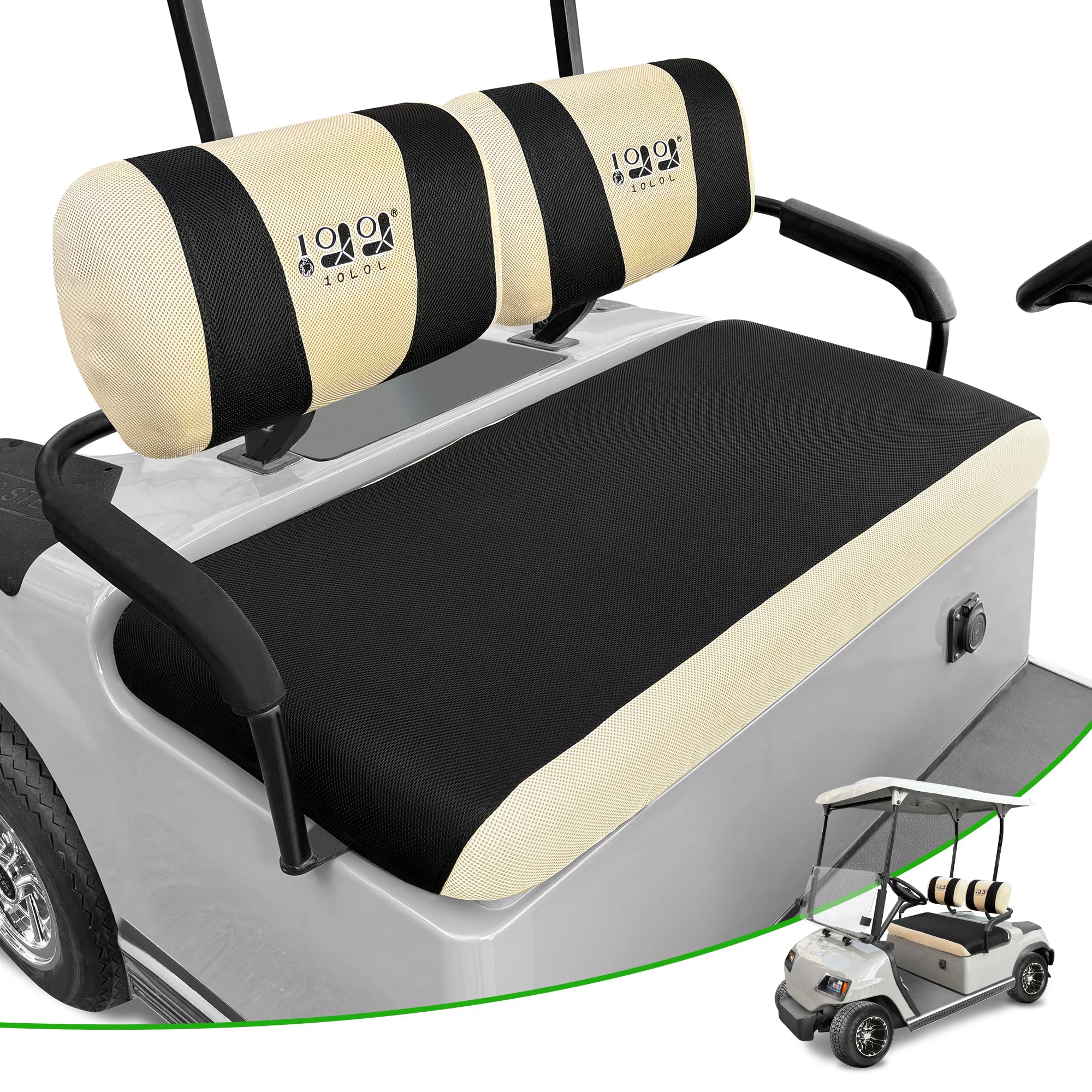 10L0L Golf Buggy Seat Cover, Breathable Washable Easy to Install Fabric Mesh Golf Cart Seat Cover for Yamaha G2 G9 G16 G19 G22 & Club Car DS Pre-2000, EZGO Marathon,Grey