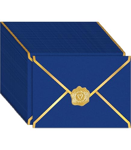 TRAHOO-4x6 Envelopes For Invitations With Gold Border,V-Flap Envelopes - View #5