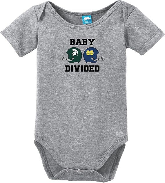 Michigan State U of M Baby Divided Onesie Funny Bodysuit Baby Romper