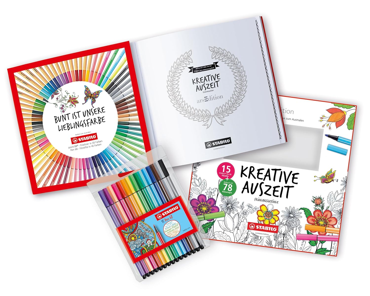 Stabilo Pennarelli E Libro Da Colorare Per Adulti Multicolore Amazon Cancelleria e prodotti per ufficio