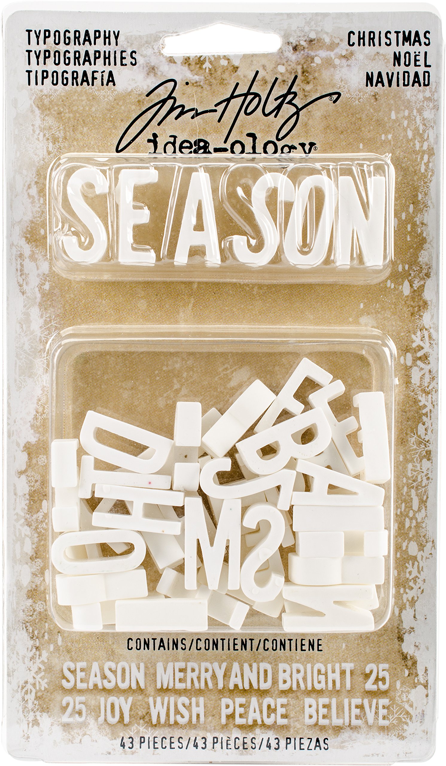 Advantus Christmas Typography, Synthetic Material, White, 16.1 x 9.2 x 1.6 cm