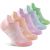 BUDERMMY Womens Ankle Compression Socks with Arch Support Athletic Low cut Running Socks for Women Workout Cushion 5 Pairs