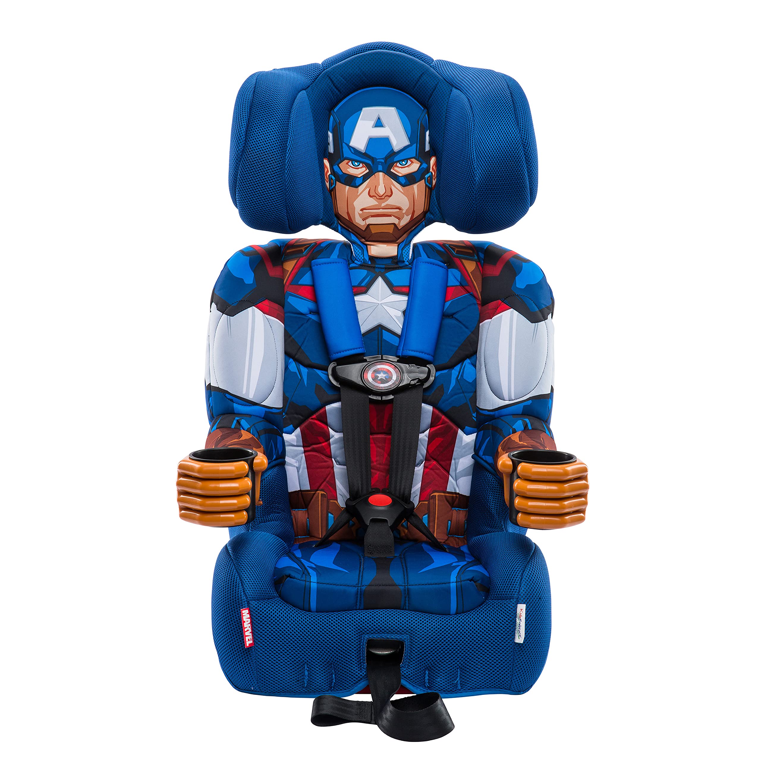KidsEmbrace Marvel Captain America 2-in-1 Forward-Facing Booster Car Seat LATCH | 5-Point Harness Booster 22-65lbs converts to Belt-Positioning Booster 40-100lbs | Adjustable