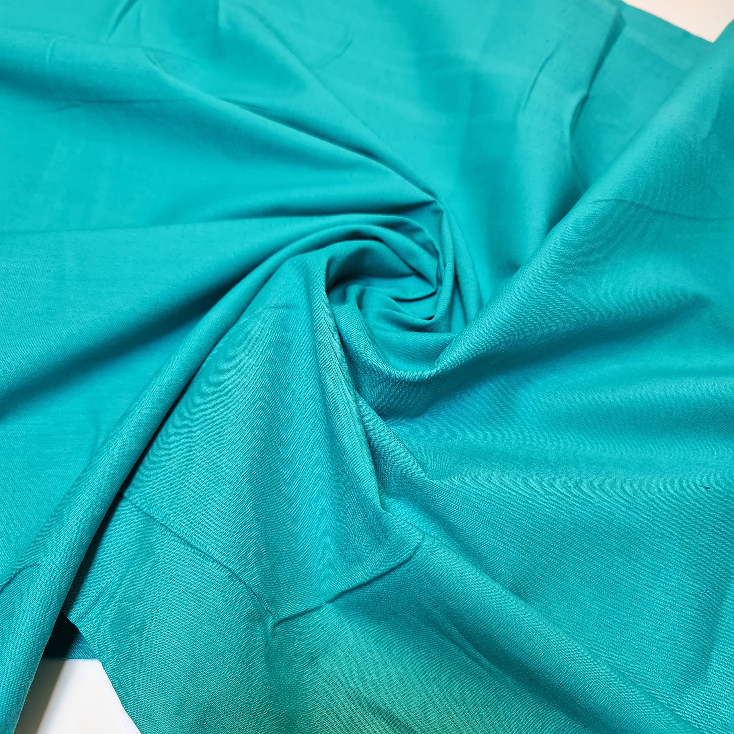 Plain 100% Cotton Egyptian Cambric Poplin Craft Soft Dress Material Fabric 44" (5 Meter, (NEW) JADE)