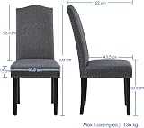 Yaheetech Set of 2 Dining Chairs Classic Parson Style with Solid Wood Legs view 3
