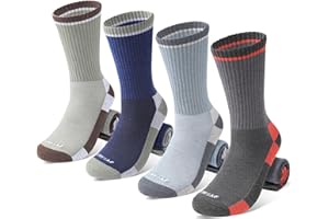 TENYSAF Wool Hiking Socks for Men - Women Lightweight Crew Merino Wool Socks with Cushion for Camping Hunting Work,4 pack
