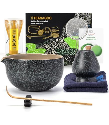 Kit Matcha Complet - 7 Pièces Incluant Bol, Fouet, Cuillère En Bambou Et Accessoires - Vert Clair - Cadeau Idéal Pour Amateurs De Thé