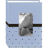 Pioneer Embroidered 100 Pocket Frame Fabric Cover Photo Album, Baby Blue